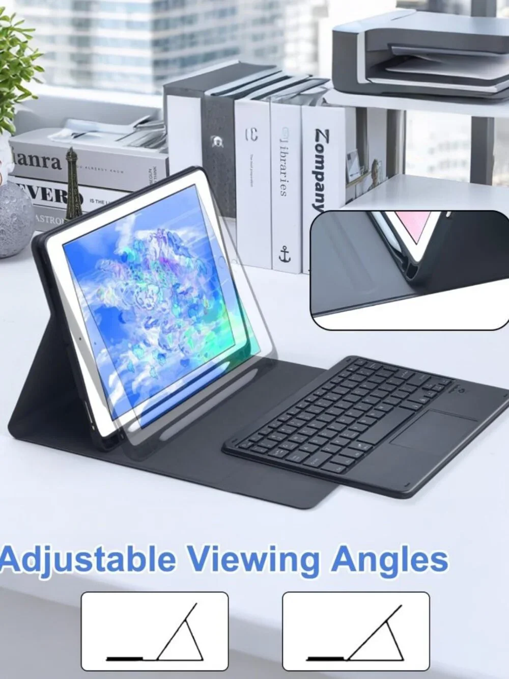 10.2-Inch Touchpad Keyboard Case for iPad 9th/8th/7th Gen - Slim, Lightweight